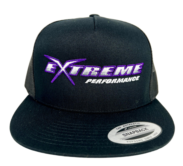 Extreme Performance Black With Purple Logo Snap Back Hat
